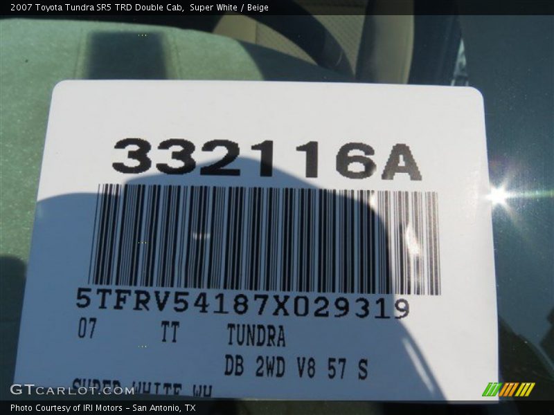 Super White / Beige 2007 Toyota Tundra SR5 TRD Double Cab