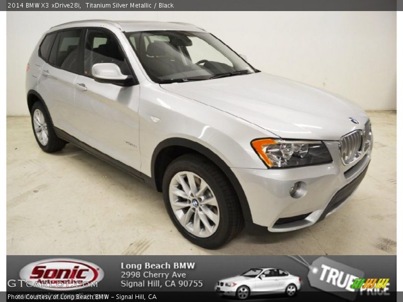 Titanium Silver Metallic / Black 2014 BMW X3 xDrive28i