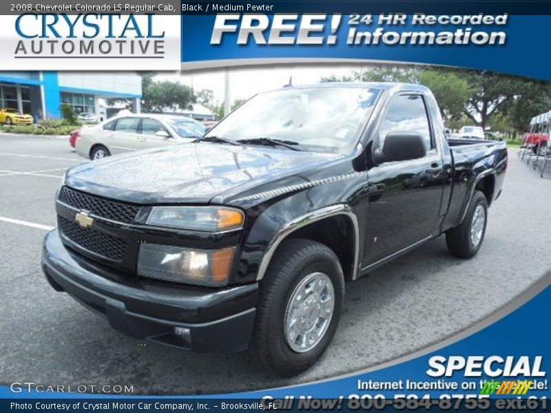 Black / Medium Pewter 2008 Chevrolet Colorado LS Regular Cab