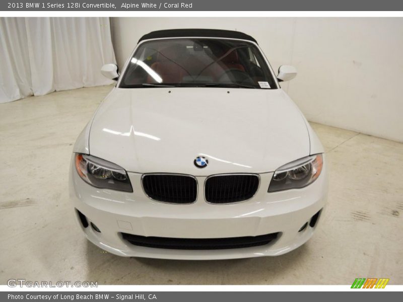 Alpine White / Coral Red 2013 BMW 1 Series 128i Convertible