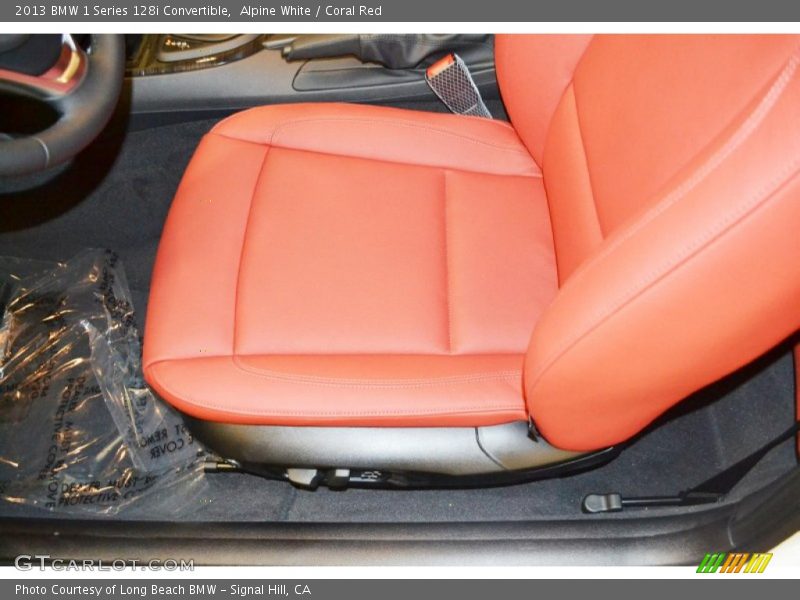 Alpine White / Coral Red 2013 BMW 1 Series 128i Convertible