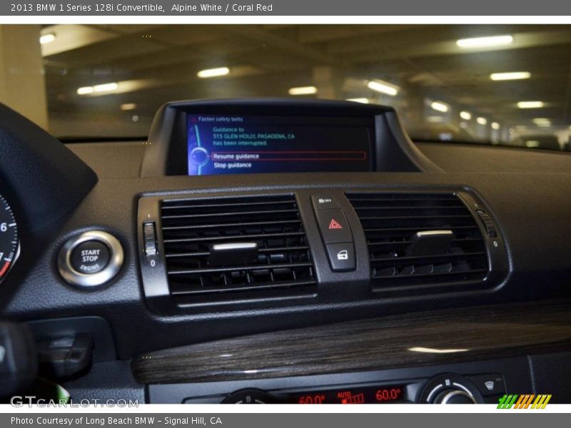 Alpine White / Coral Red 2013 BMW 1 Series 128i Convertible