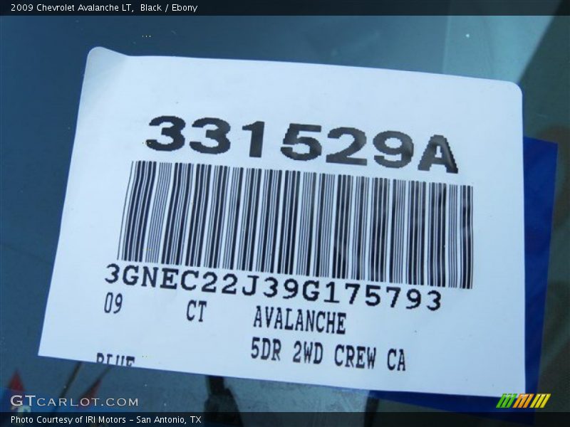 Black / Ebony 2009 Chevrolet Avalanche LT