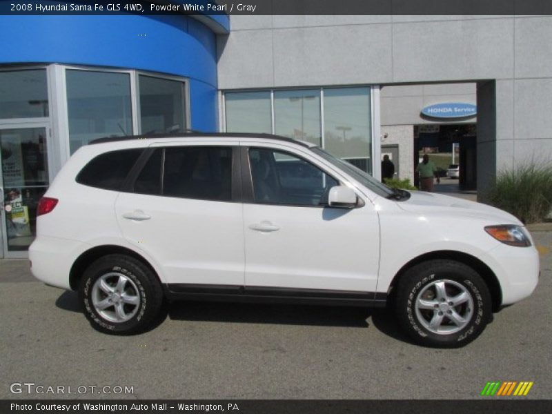 Powder White Pearl / Gray 2008 Hyundai Santa Fe GLS 4WD