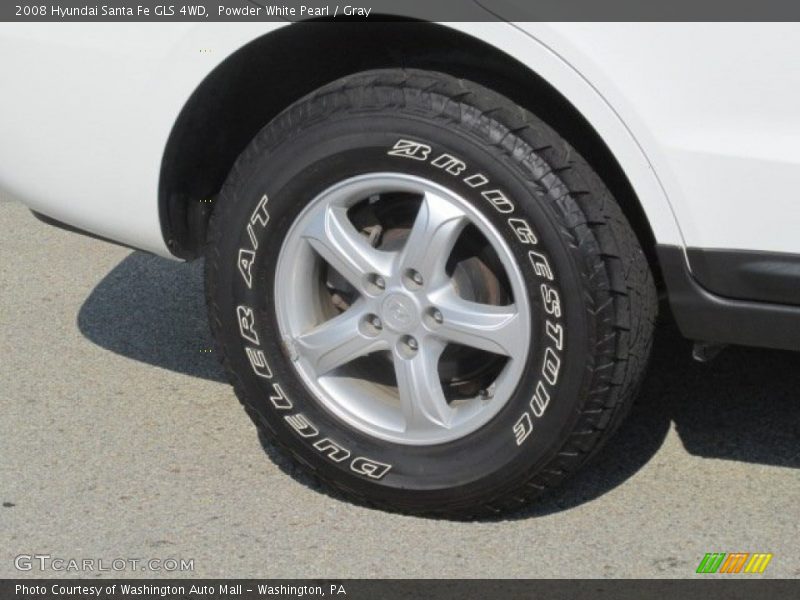 Powder White Pearl / Gray 2008 Hyundai Santa Fe GLS 4WD