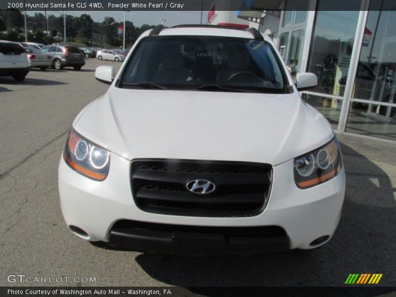 Powder White Pearl / Gray 2008 Hyundai Santa Fe GLS 4WD
