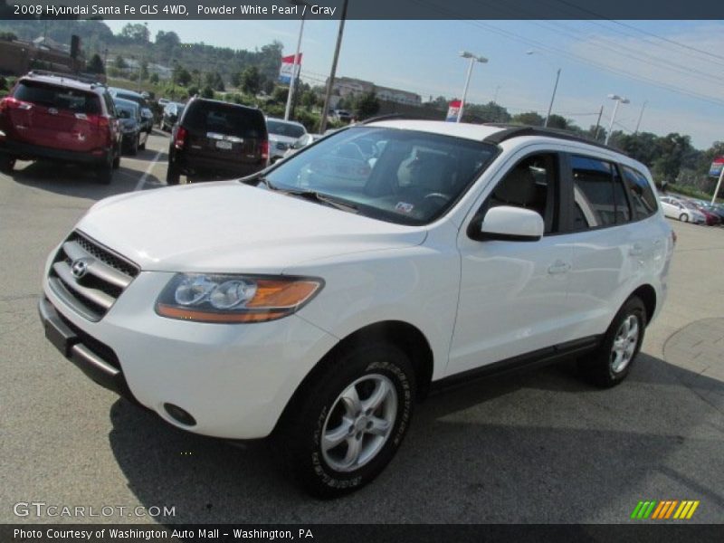 Powder White Pearl / Gray 2008 Hyundai Santa Fe GLS 4WD