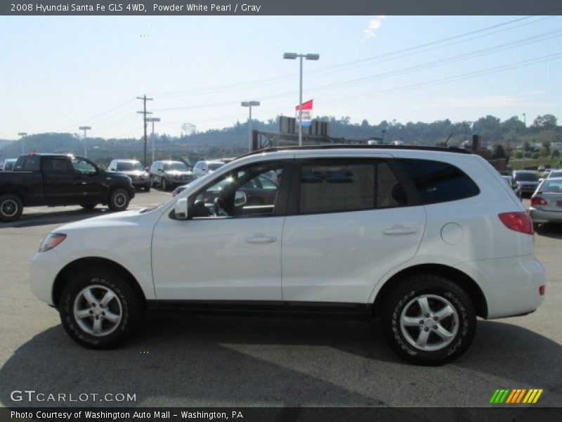 Powder White Pearl / Gray 2008 Hyundai Santa Fe GLS 4WD