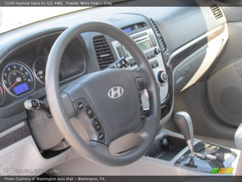 Powder White Pearl / Gray 2008 Hyundai Santa Fe GLS 4WD