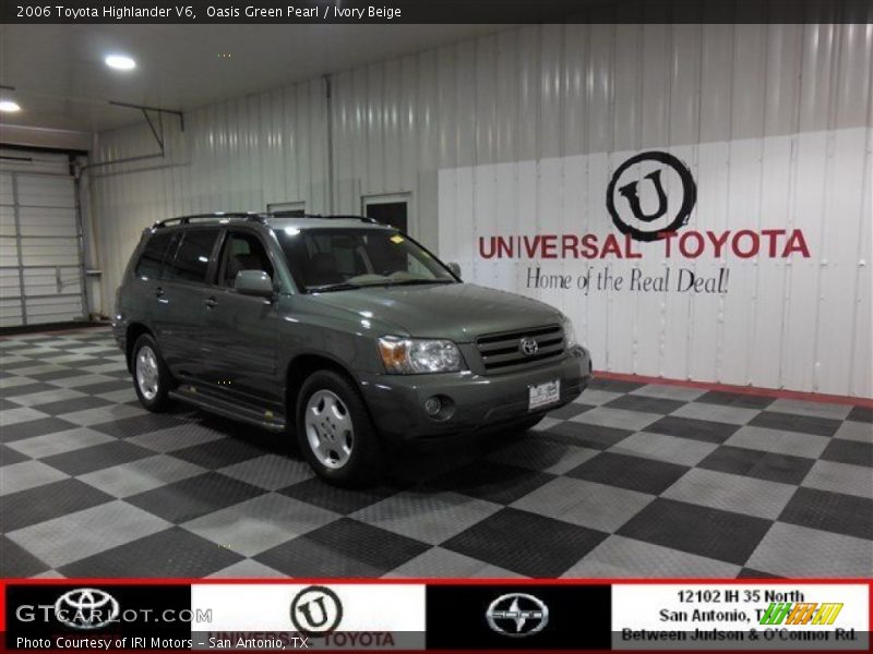 Oasis Green Pearl / Ivory Beige 2006 Toyota Highlander V6