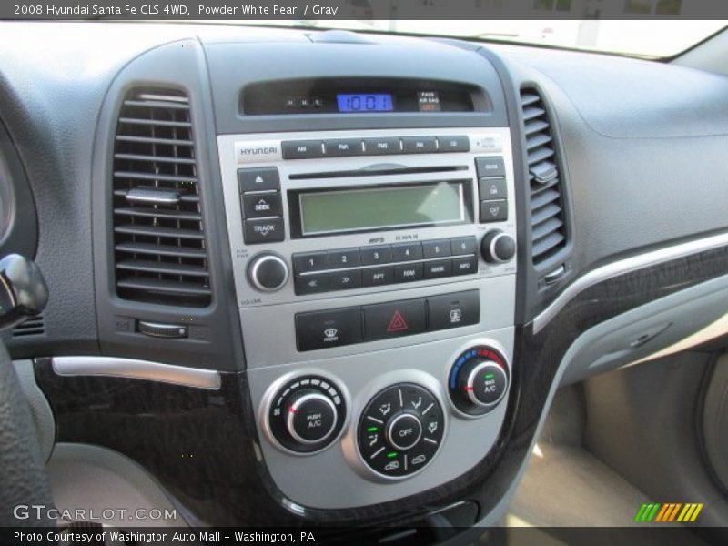 Powder White Pearl / Gray 2008 Hyundai Santa Fe GLS 4WD