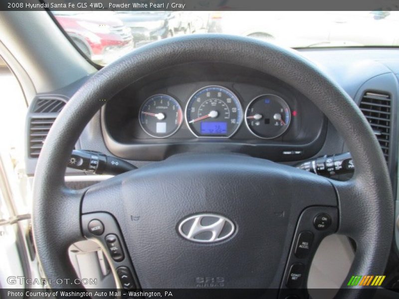 Powder White Pearl / Gray 2008 Hyundai Santa Fe GLS 4WD