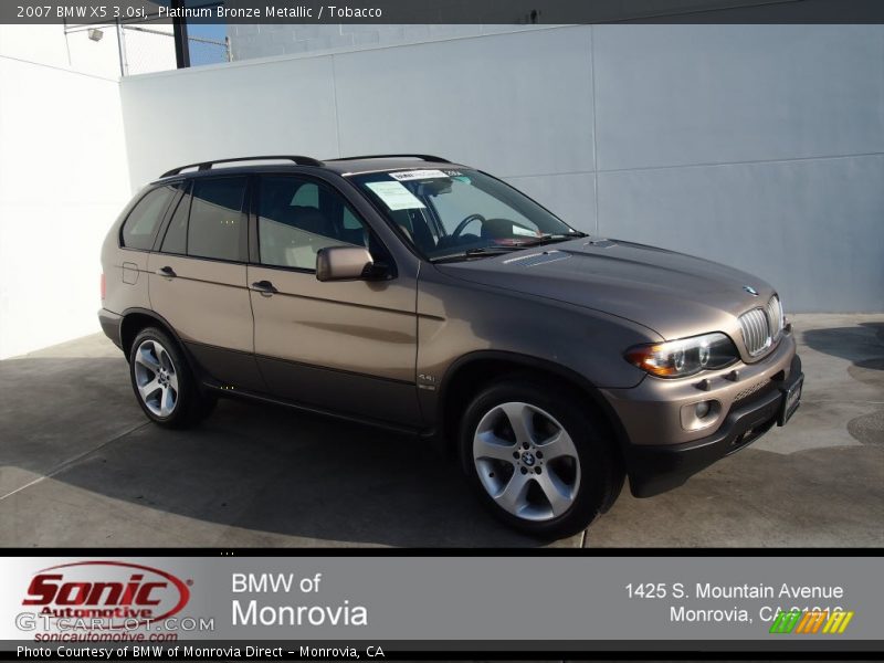 Platinum Bronze Metallic / Tobacco 2007 BMW X5 3.0si