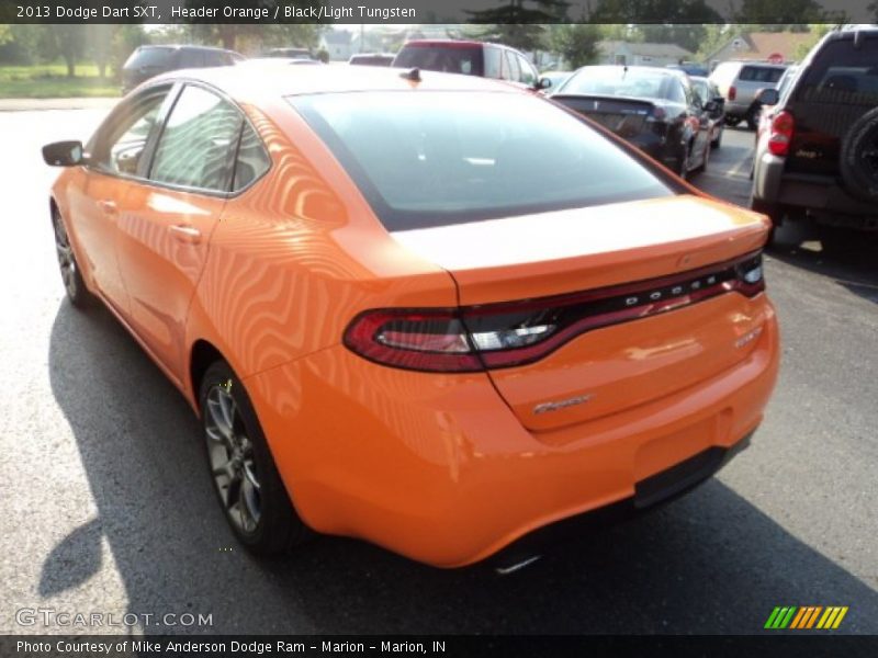Header Orange / Black/Light Tungsten 2013 Dodge Dart SXT