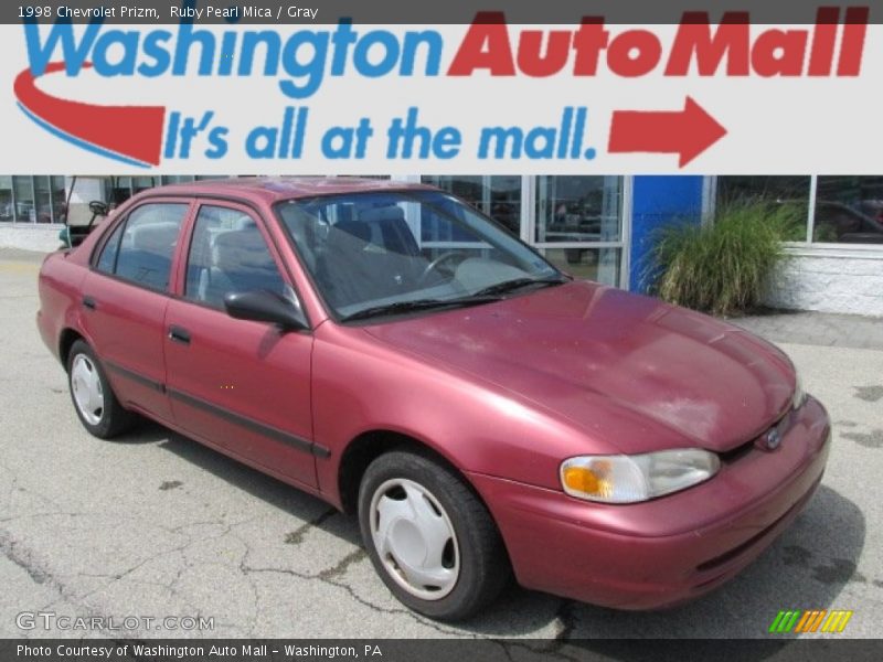 Ruby Pearl Mica / Gray 1998 Chevrolet Prizm