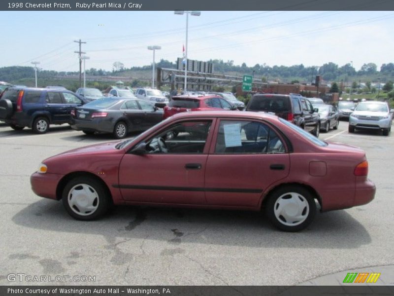 Ruby Pearl Mica / Gray 1998 Chevrolet Prizm
