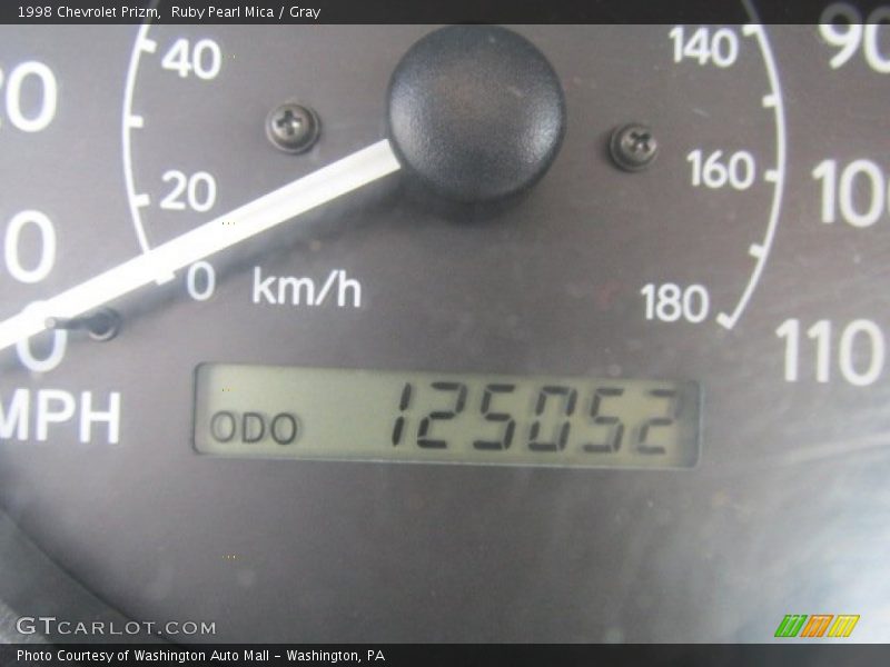 Ruby Pearl Mica / Gray 1998 Chevrolet Prizm