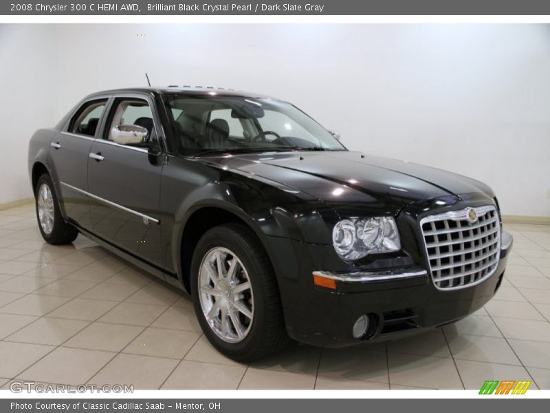 Brilliant Black Crystal Pearl / Dark Slate Gray 2008 Chrysler 300 C HEMI AWD