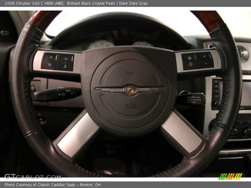 Brilliant Black Crystal Pearl / Dark Slate Gray 2008 Chrysler 300 C HEMI AWD