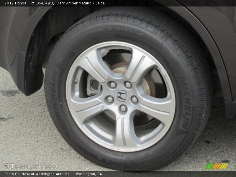 Dark Amber Metallic / Beige 2012 Honda Pilot EX-L 4WD