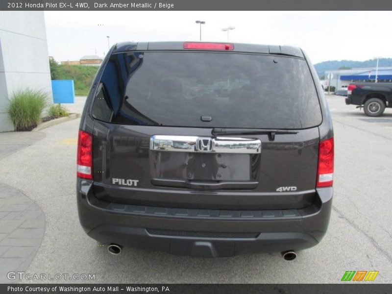 Dark Amber Metallic / Beige 2012 Honda Pilot EX-L 4WD