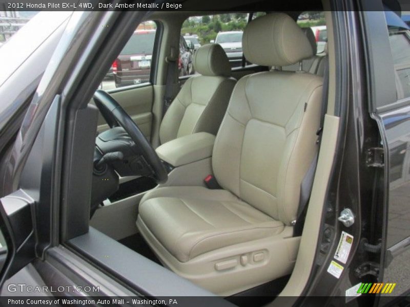 Dark Amber Metallic / Beige 2012 Honda Pilot EX-L 4WD