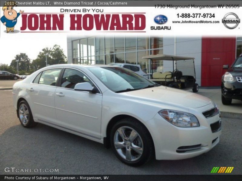 White Diamond Tricoat / Cocoa/Cashmere 2011 Chevrolet Malibu LT