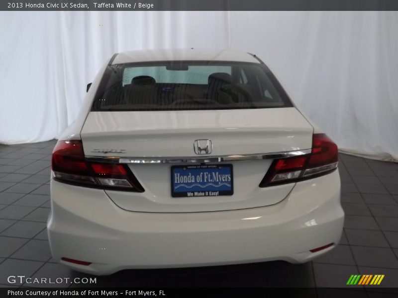 Taffeta White / Beige 2013 Honda Civic LX Sedan