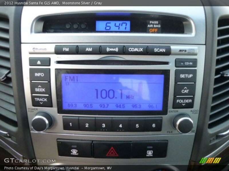 Moonstone Silver / Gray 2012 Hyundai Santa Fe GLS AWD