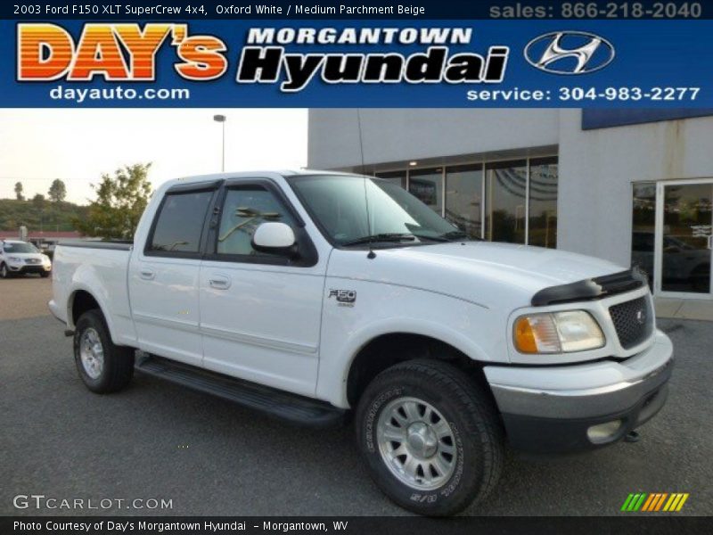 Oxford White / Medium Parchment Beige 2003 Ford F150 XLT SuperCrew 4x4