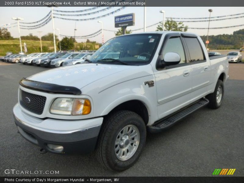 Oxford White / Medium Parchment Beige 2003 Ford F150 XLT SuperCrew 4x4