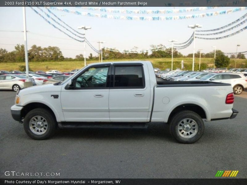 Oxford White / Medium Parchment Beige 2003 Ford F150 XLT SuperCrew 4x4