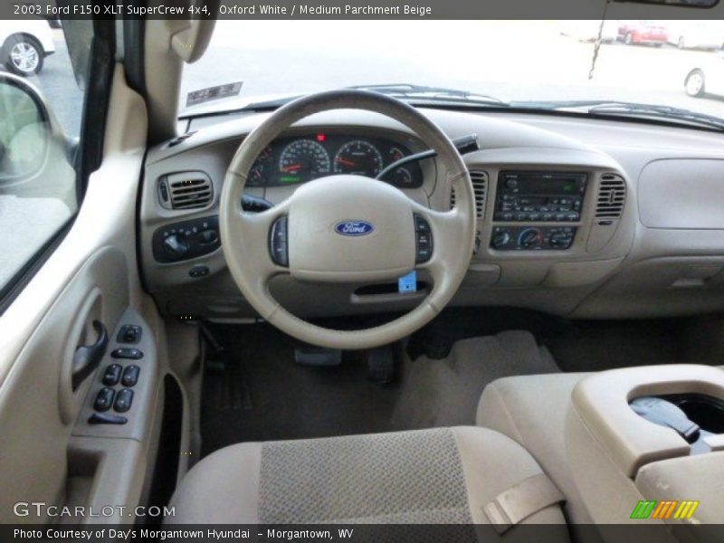 Oxford White / Medium Parchment Beige 2003 Ford F150 XLT SuperCrew 4x4
