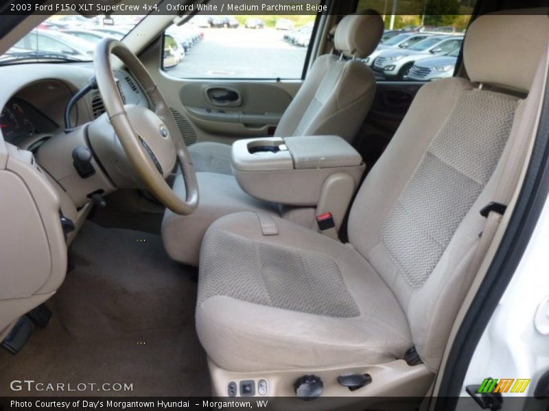 Oxford White / Medium Parchment Beige 2003 Ford F150 XLT SuperCrew 4x4