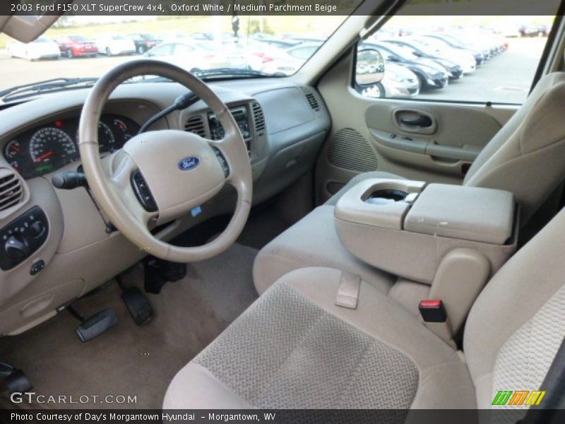 Oxford White / Medium Parchment Beige 2003 Ford F150 XLT SuperCrew 4x4