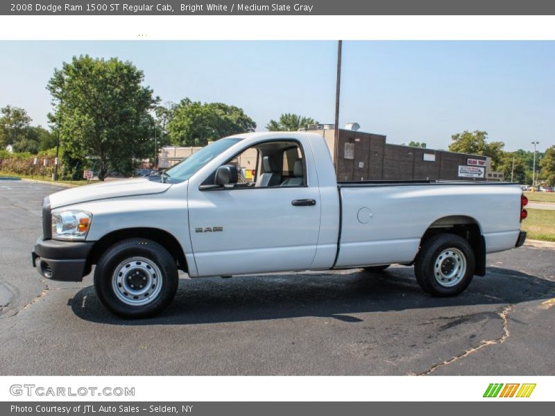 Bright White / Medium Slate Gray 2008 Dodge Ram 1500 ST Regular Cab