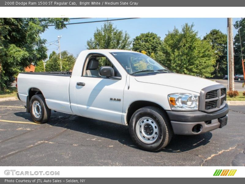 Bright White / Medium Slate Gray 2008 Dodge Ram 1500 ST Regular Cab