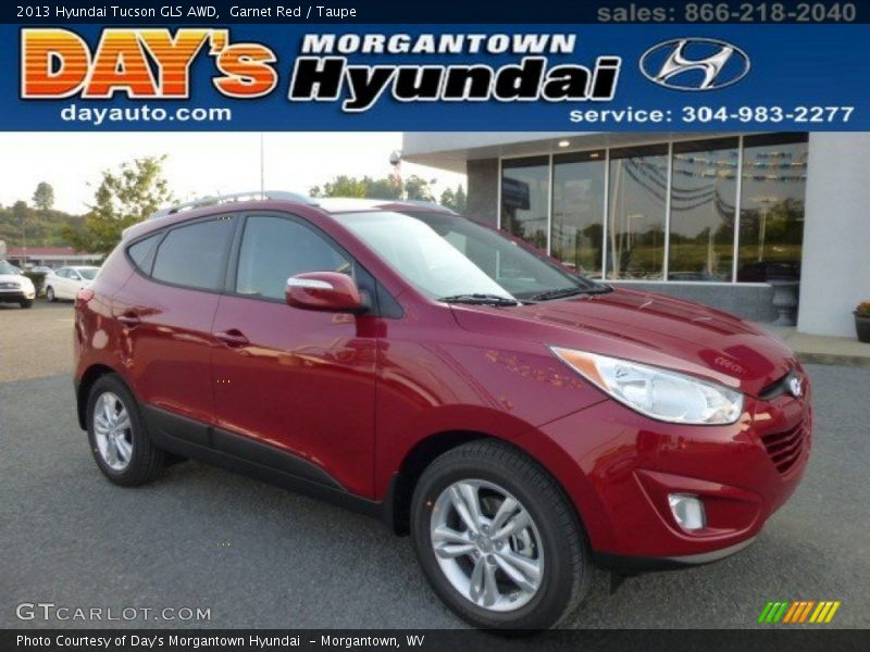 Garnet Red / Taupe 2013 Hyundai Tucson GLS AWD