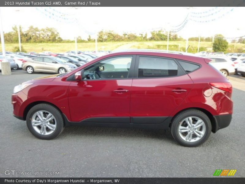 Garnet Red / Taupe 2013 Hyundai Tucson GLS AWD
