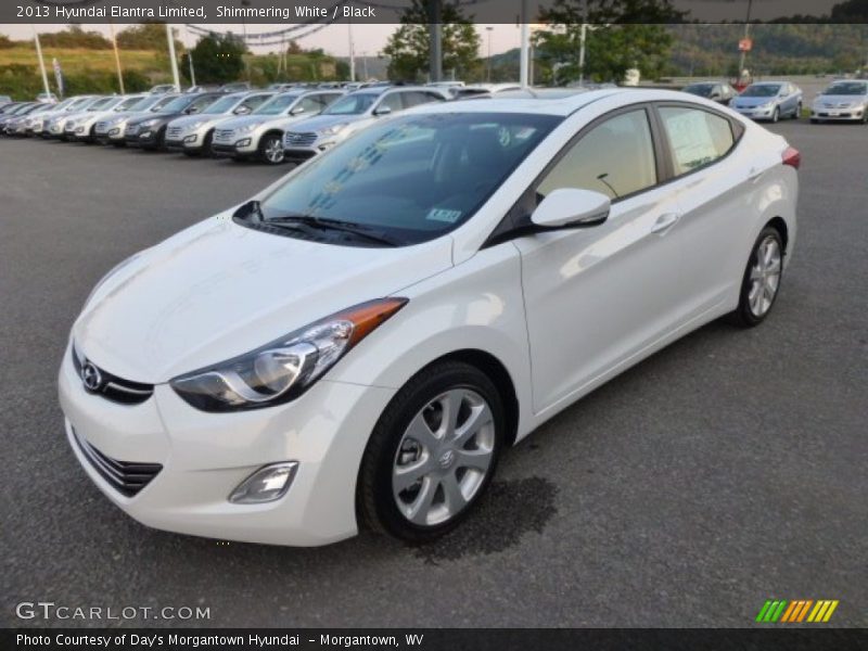 Shimmering White / Black 2013 Hyundai Elantra Limited