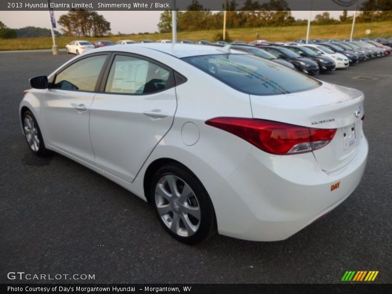 Shimmering White / Black 2013 Hyundai Elantra Limited