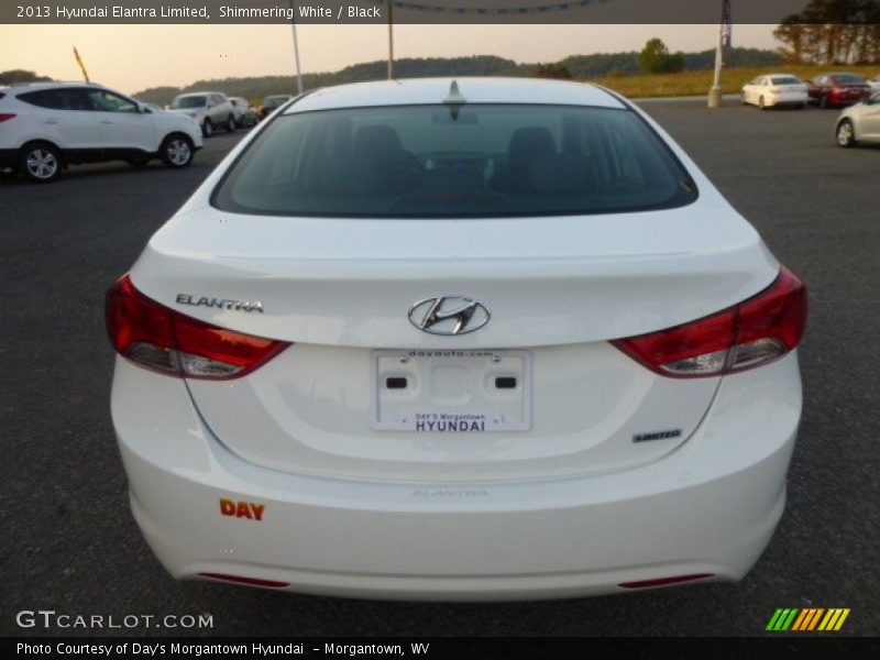 Shimmering White / Black 2013 Hyundai Elantra Limited