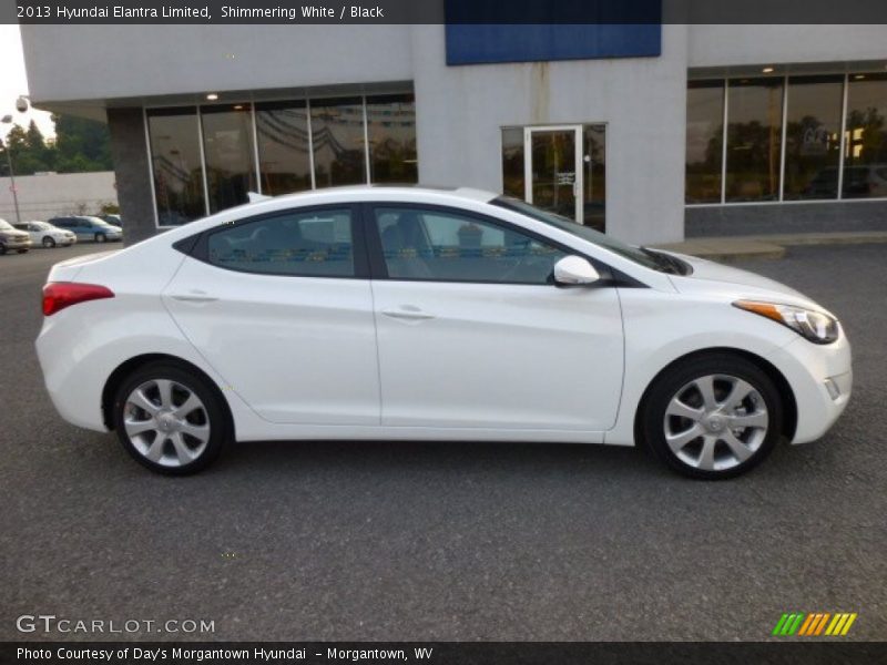 Shimmering White / Black 2013 Hyundai Elantra Limited