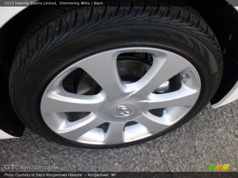 Shimmering White / Black 2013 Hyundai Elantra Limited