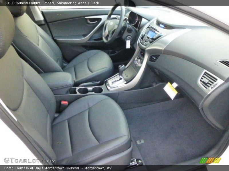 Shimmering White / Black 2013 Hyundai Elantra Limited