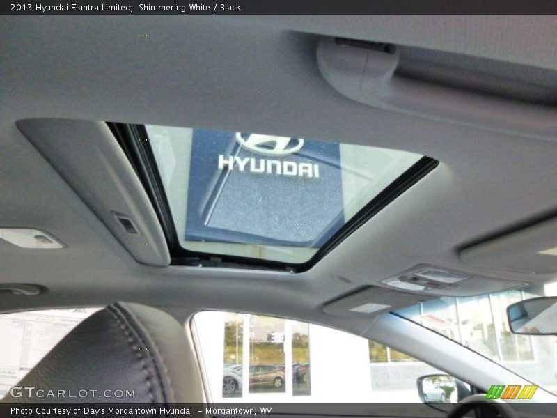 Shimmering White / Black 2013 Hyundai Elantra Limited