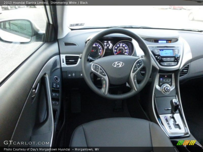 Shimmering White / Black 2013 Hyundai Elantra Limited