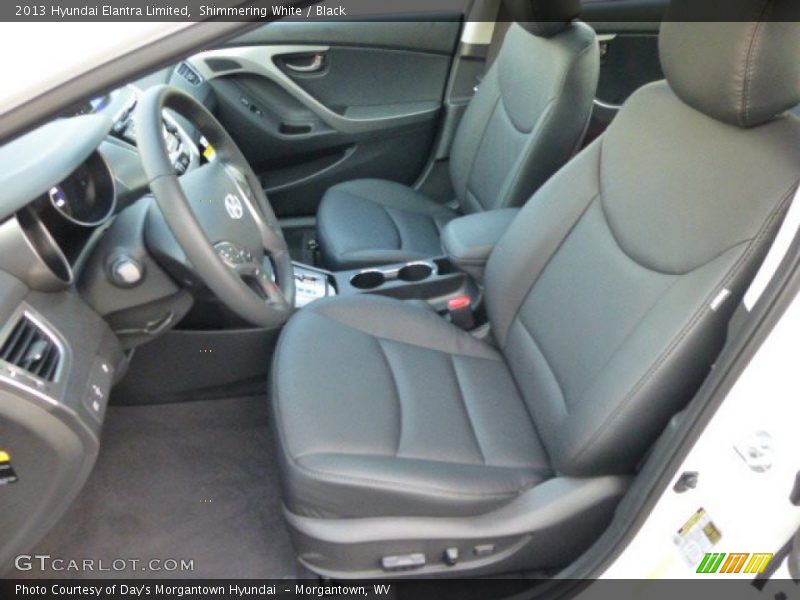 Shimmering White / Black 2013 Hyundai Elantra Limited