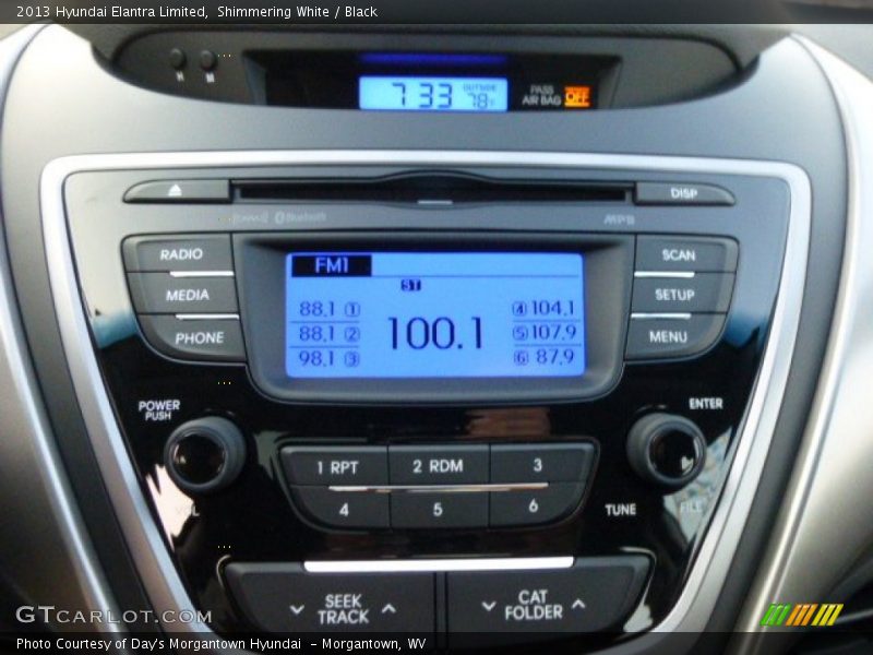 Shimmering White / Black 2013 Hyundai Elantra Limited