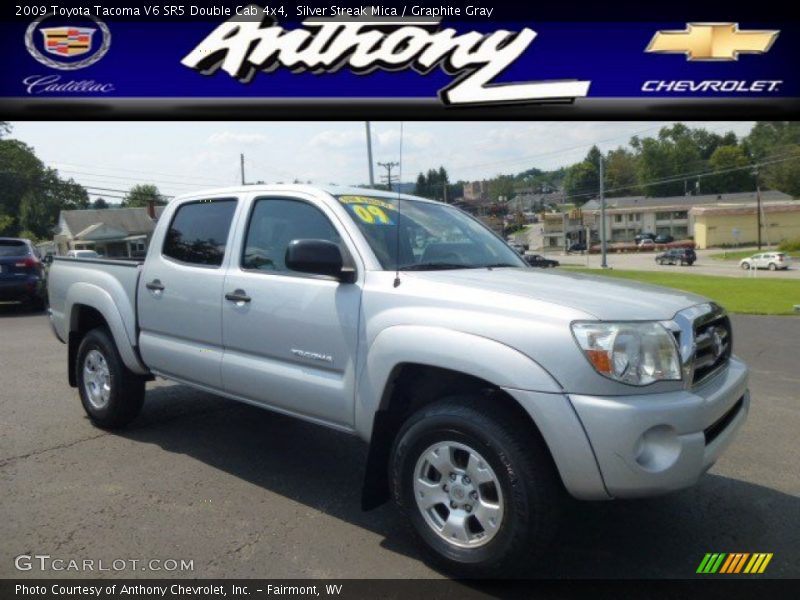 Silver Streak Mica / Graphite Gray 2009 Toyota Tacoma V6 SR5 Double Cab 4x4